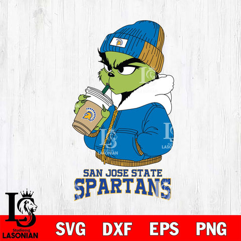 San José State Spartans Grinch Bougie Christmas Cut Files Cricut, Svg Dxf Eps Png file, Digital download , Silhouette