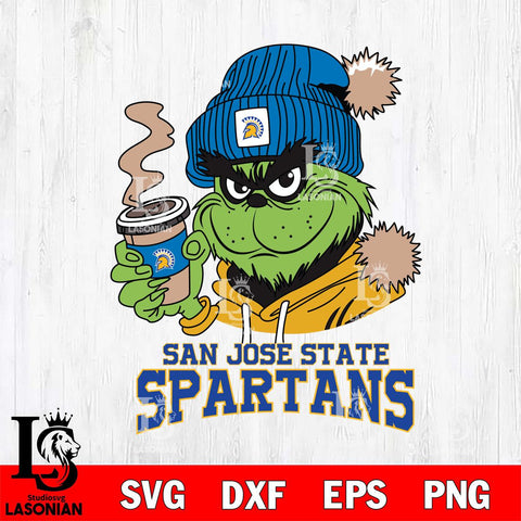 San José State Spartans Grinch Cofffe Hoodie Cut Files Cricut, Svg Dxf Eps Png file, Digital download , Silhouette