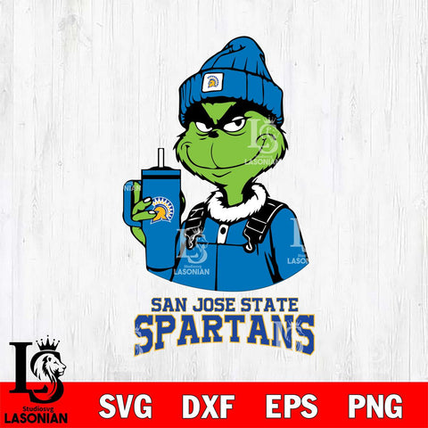 San José State Spartans Grinch Football Christmas Cut Files Cricut, Svg Dxf Eps Png file, Digital download , Silhouette