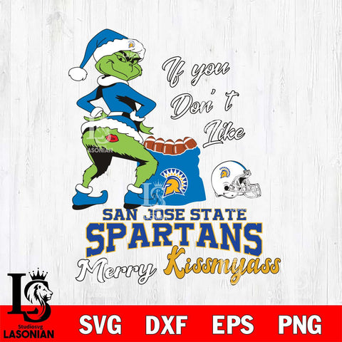 San José State Spartans Merry kissmyass grinch Svg Eps Dxf Png File,NCAA Svg Files,Digital Download,Sublimation,Instant Download