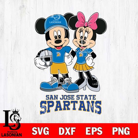 San José State Spartans Mickey Minnie Mouse Helmet Svg Eps Dxf Png File, NCAA svg , File Cut , Digital Download , Instant Download, Cut Svg Files