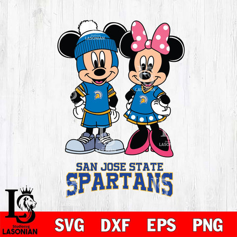 San José State Spartans Mickey Minnie Mouse Pink Svg Eps Dxf Png File, NCAA svg , File Cut , Digital Download , Instant Download, Cut Svg Files