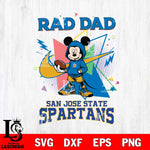 San José State Spartans Mickey Wearing Hoodie Rad Dad SVG DXF EPS PNG FILE, NCAA File Cut,Digital Download,Instant Download