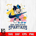 San José State Spartans Minnie Mouse Dancing SVG DXF EPS PNG FILE, NCAA File Cut,Digital Download,Instant Download