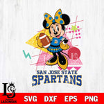 San José State Spartans Minnie Mouse Sport SVG DXF EPS PNG FILE, NCAA File Cut,Digital Download,Instant Download