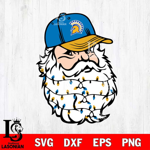 San José State Spartans Santa Claus Face Svg dxf eps png pdf file,NCAA svg,Digital Download,Cricut file
