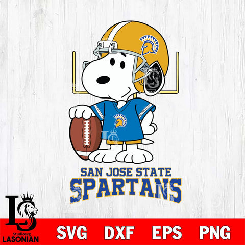 San José State Spartans Snoopy Player Football SVG DXF EPS PNG FILE,Snoopy File Cut, NCAA Digital Download,Instant Download,Christmas Silhouette
