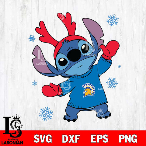 San José State Spartans Stitch Santa Christmas Svg Eps Dxf Png File, Digital Download, Instant Download