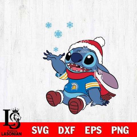 San José State Spartans Stitch Wearing Winter Scarf Svg Eps Dxf Png File, Digital Download, Instant Download