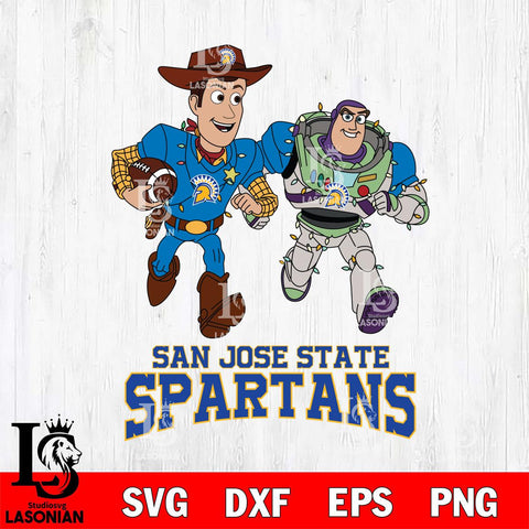 San José State Spartans Woody & Buzz Lightyear Football Cricut,Christmas SVG DXF EPS PNG FILE, NCAA Digital Download,Instant Download, Silhouette