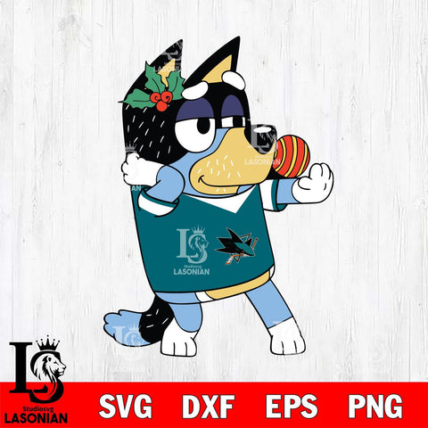 San Jose Sharks Bandit Heeler Christmas Svg Eps Dxf Png File, Digital Download, Instant Download