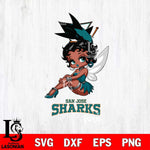 San Jose Sharks Beauty Black Fairy Betty Boop, Svg Eps Dxf Png File, Digital Download