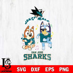 San Jose Sharks Bluey Bingo Svg Eps Dxf Png File, NHL svg, Digital Download, Instant Download