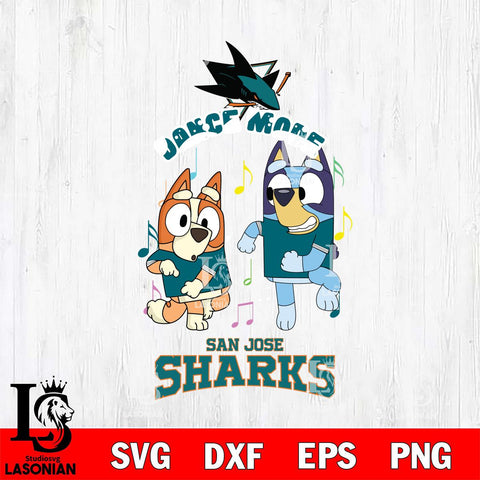 San Jose Sharks Bluey Bingo Svg Eps Dxf Png File, NHL svg, Digital Download, Instant Download
