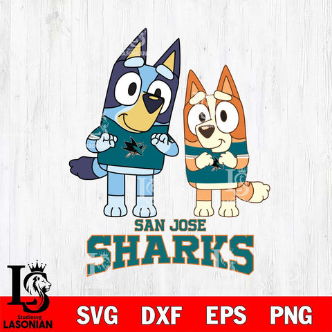 San Jose Sharks Bluey & Bingo 6 Svg Eps Dxf Png File, NHL svg, Digital Download, Instant Download