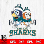 San Jose Sharks Bluey & Bingo 8 Svg Eps Dxf Png File, NHL svg, Digital Download, Instant Download