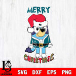 San Jose Sharks Bluey Merry Christmas Bluey Santa Claus Svg Eps Dxf Png File, Digital Download