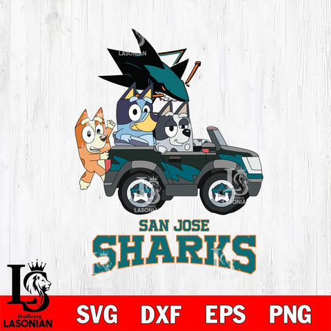 San Jose Sharks Bluey friends Svg Eps Dxf Png File, NHL svg, Digital Download, Instant Download