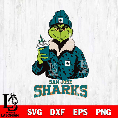 San Jose Sharks Grinch Leopard Svg Eps Dxf Png File, Digital Download, Instant Download