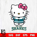 San Jose Sharks Hello Kitty NHL Hockey SVG DXF EPS PNG FILE,NHL File Cut,Disney Digital Download,Instant Download, Silhouette
