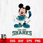 San Jose Sharks Mickey NHL Hockey SVG DXF EPS PNG FILE,NHL File Cut,Disney Digital Download,Instant Download, Silhouette