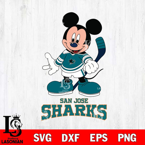San Jose Sharks Mickey NHL Hockey SVG DXF EPS PNG FILE,NHL File Cut,Disney Digital Download,Instant Download, Silhouette