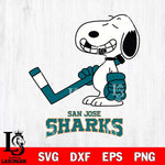 San Jose Sharks Snoopy Hockey Sport Svg Eps Dxf Png File, Digital Download , Instant Download, Svg Files