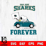 San Jose Sharks Snoopy and Charlie Brown Car Svg Eps Dxf Png File, Digital Download , Instant Download, Svg Files