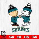 San Jose Sharks Snoopy and Charlie Brown Hockey Sport Svg Eps Dxf Png File, Digital Download , Instant Download, Svg Files