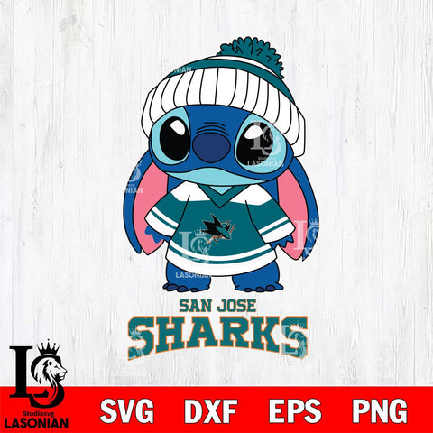 San Jose Sharks Stitch NHL Hockey SVG DXF EPS PNG FILE,NHL File Cut,Disney Digital Download,Instant Download, Silhouette