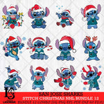 San Jose Sharks Stitch Sport Christmas NHL Bundle 12 Svg Eps Dxf Png File, Digital Download, Instant Download