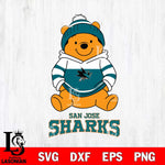 San Jose Sharks Winnie The Pooh Hockey SVG DXF EPS PNG FILE,NHL File Cut,Disney Digital Download,Instant Download, Silhouette
