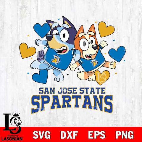 San José State Spartans Bluey & Bingo 10 Svg Eps Dxf Png File, NCAA svg, Digital Download, Instant Download