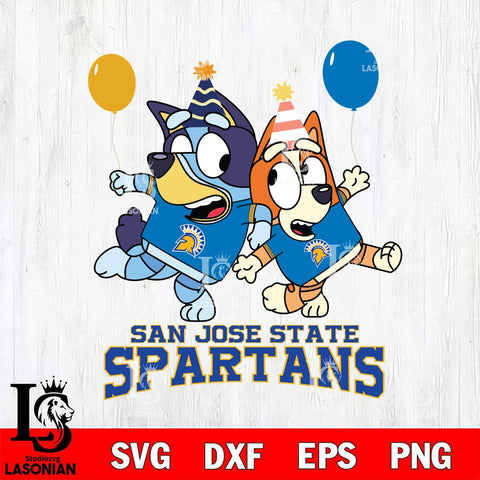 San José State Spartans Bluey & Bingo 2 Svg Eps Dxf Png File, NCAA svg, Digital Download, Instant Download