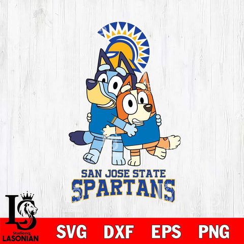San José State Spartans Bluey & Bingo 3 Svg Eps Dxf Png File, NCAA svg, Digital Download, Instant Download