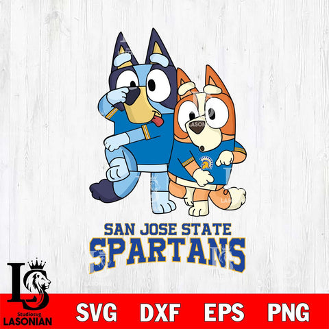 San José State Spartans Bluey & Bingo Svg Eps Dxf Png File, NCAA svg, Digital Download, Instant Download