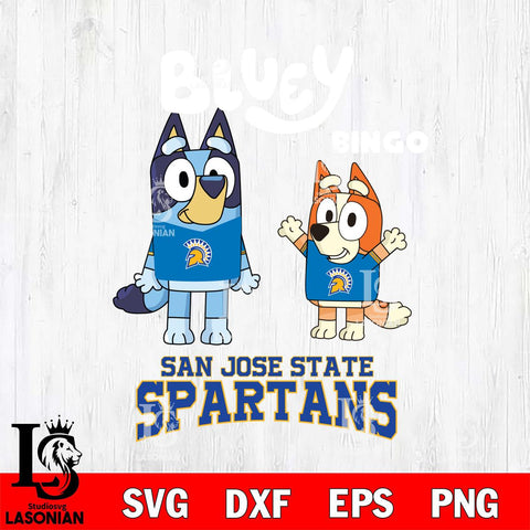 San José State Spartans Bluey & Bingo 4 Svg Eps Dxf Png File, NCAA svg, Digital Download, Instant Download