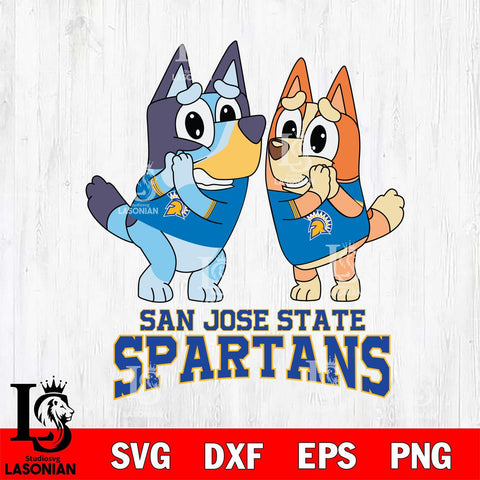 San José State Spartans Bluey & Bingo 5 Svg Eps Dxf Png File, NCAA svg, Digital Download, Instant Download
