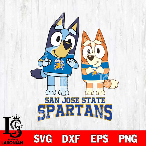 San José State Spartans Bluey & Bingo 6 Svg Eps Dxf Png File, NCAA svg, Digital Download, Instant Download