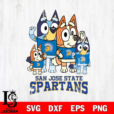 San José State Spartans Bluey & Bingo 7 Svg Eps Dxf Png File, NCAA svg, Digital Download, Instant Download