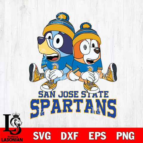 San José State Spartans Bluey & Bingo 8 Svg Eps Dxf Png File, NCAA svg, Digital Download, Instant Download