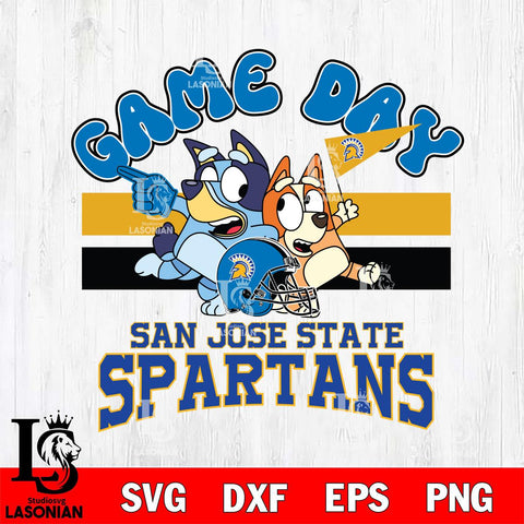 San José State Spartans Bluey & Bingo 9 Svg Eps Dxf Png File, NCAA svg, Digital Download, Instant Download