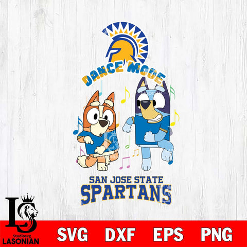 San José State Spartans Bluey Bingo Dance Mode Svg Eps Dxf Png File, NCAA svg, Digital Download, Instant Download