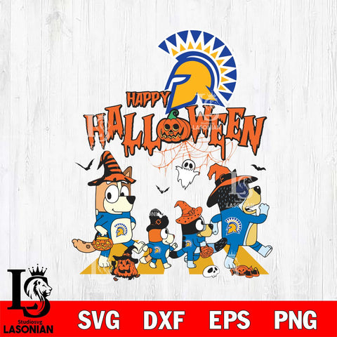 San José State Spartans Bluey Halloween Family Svg Eps Dxf Png File, Digital Download, Instant Download
