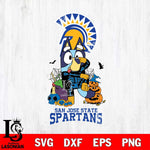 San José State Spartans Bluey Halloween NCAA 2 Svg Eps Dxf Png File, Digital Download, Instant Download