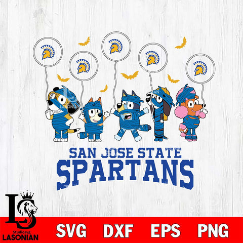 San José State Spartans Bluey Halloween Spooky Svg Eps Dxf Png File, Digital Download, Instant Download