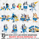 San José State Spartans Bluey NCAA Bundle 12 Svg Eps Dxf Png File, Digital Download, Instant Download