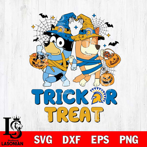 San José State Spartans Bluey Trick or Treat Halloween 2 Svg Eps Dxf Png File, Digital Download, Instant Download