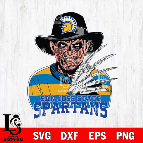 San José State Spartans Freddy Krueger Horror Halloween Svg Eps Dxf Png File, NCAA svg, Digital Download, Instant Download