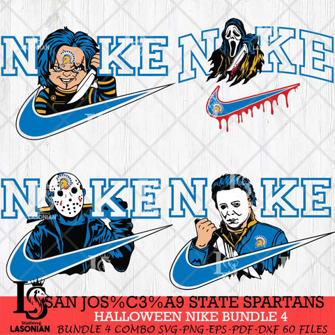 San José State Spartans Halloween Nike NCAA Bundle 4 Svg Eps Dxf Png File, Digital Download, Instant Download